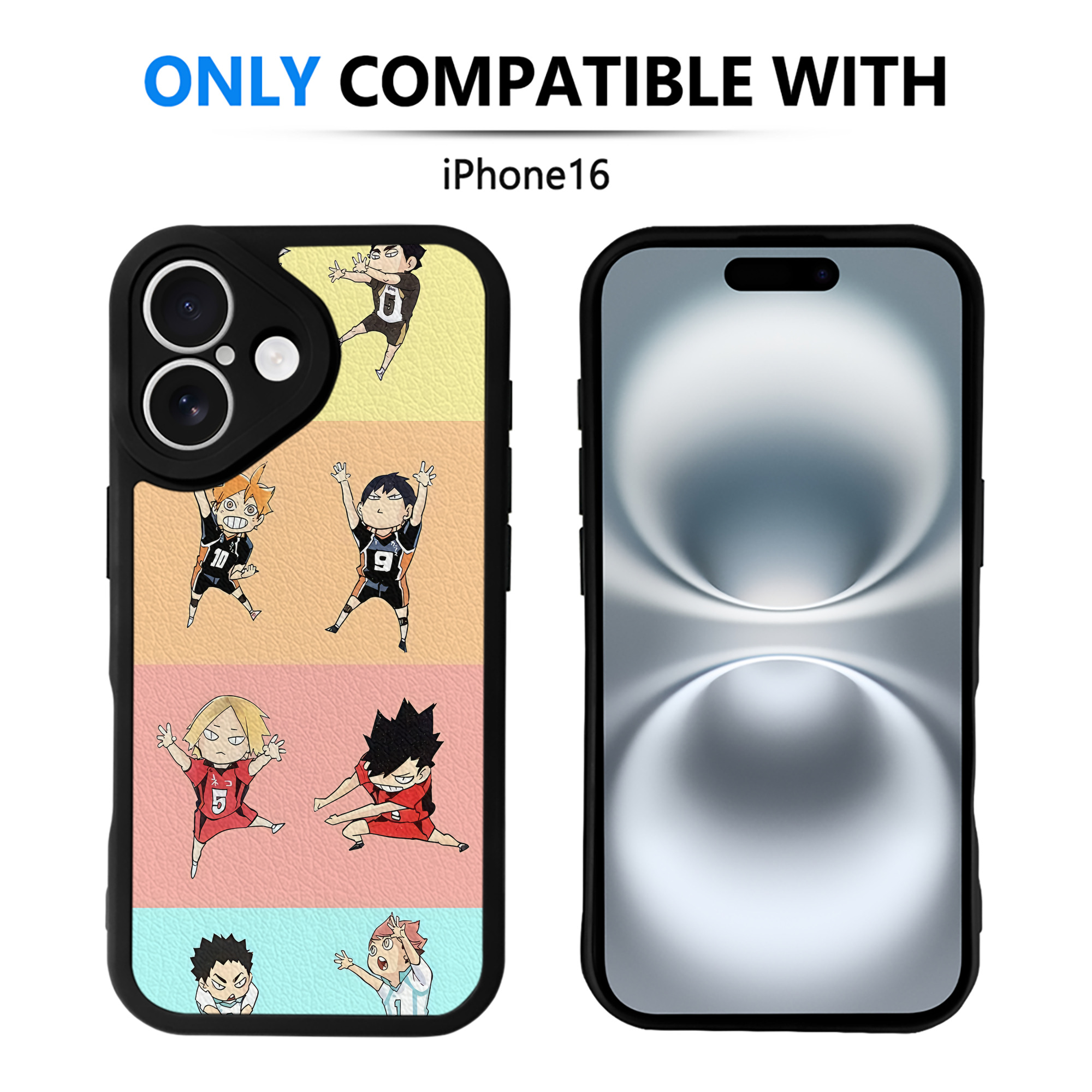 （画像用） ハイキュー!! Haikyu!! 【iPhone 16シリーズ対応】シリコンスマホケース（レザー調） 材質：シリコン